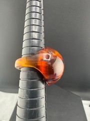 Vintage Bakelite Dome Ring Tested Orange Marbled Size 5.5