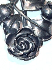 Vintage Sculpted Rose Brooch Pin 3D Designer Theodor Klotz Germany 835 Silver