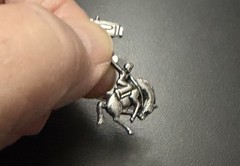 Vintage Western Horse Rider Shaped Silver Tone Cufflinks Fashion Bullet Back