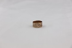 Victorian 10K rose gold BAND ring Wide Leaf Leaves Flowers Vines 3.1 g sz 7