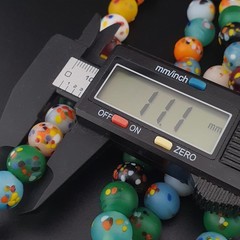 Vintage Venetian African Style Multicolor Dotted Trade Glass Beads Necklace 22in
