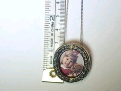 Sterling Silver 10k Gold & Diamond Vintage Mini Picture Frame / Pendant / Brooch