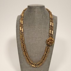 Vintage Signed Jonne Necklace House of Schrager Haskell Style Gold Tone 23″ Long