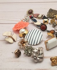 Bag Of Ladies Single Earrings. Vintage Clip On And Pierced. Many Signed Monet…