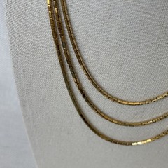 Vintage Monet Gold Tone 3-Strand Necklace Adjustable Length 16-18”
