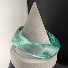 Vintage Aqua Acrylic Bangle Bracelet 8.5”