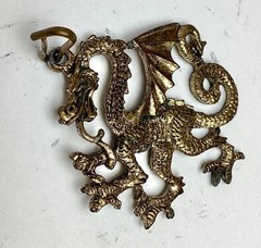 Vintage Gold-Tone Dragon Pendant 1.5″ x 1.5″ Inches