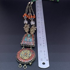 Old Traditional Vintage Piece Of Tibetan Tradition Amazing Ethnic Art Necklace