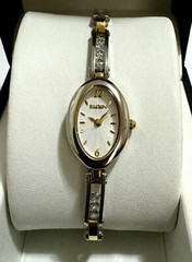 Vintage Elgin Thin Bracelet With 12 Stones Luxury Women’s Watch.
