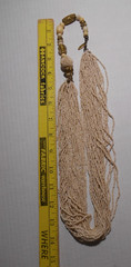 VTG AVENUE Multi Strand Beige Glass Micro Bead Bone Stone & Metal Necklace 28″