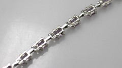 FAS 925 Sterling Silver purple oval cut stones tennis style chain Bracelet 7”