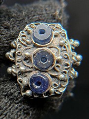 Vintage Sterling Silver Lapis Ring Tribal Middle Eastern Style Size 3.25