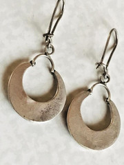 💎 RARE Soviet 875 Silver “Klaachi” Earrings – USSR Star Marked – 4.5cm (1.77″)