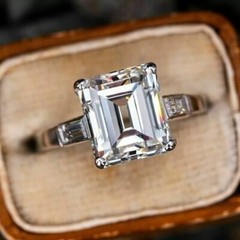 2.90 Ct Emerald Cut Lab Created Diamond Women’s Engagement 925 Silver Gift Ring