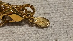Vintage Monet Textured Chain Link Necklace Gold Tone 29in Signed
