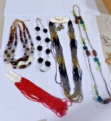 Vintage Mixed Lot of 5 BEADED NECKLACES as pictured
