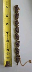 VTG Hollycraft Amethyst Purple Rhinestone Bracelet Gold Tone Signed 1950s