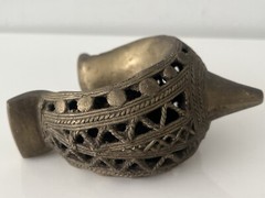 Antique Bronze African Currency Slave Bangle Bracelet
