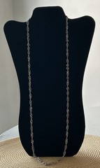 VTG Citation Silver-Tone Twisted Link Chain Necklace 36”L Unclasped Loose Rope