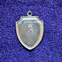 Vintage Nassau Bahamas Shield Enamel Sterling Silver Travel Bracelet Charm