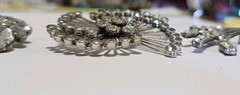 Lot Of 3 VTG Rhinestone Brooches 2 To 2.5 Inches Prong Settings Unsigned