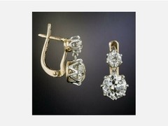 Art Deco Vintage 4.00Ct Round Diamond Drop/Dangle 14K Yellow Gold FN Earrings