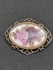 Vintage Sterling Silver Brooch 925 Jezlaine Open Rose Flowers Floral Pin ~1.33″