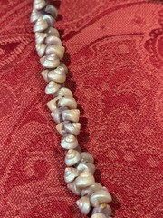 Vintage Trochus Iridescent Shell Necklace 31″