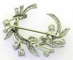 3Ct Round Cut Real Moissanite Pretty Unisex Brooch Pin 14K White Gold Plated