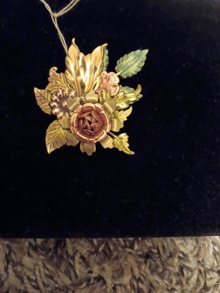 Women’s Floral Bouquet Brass And Copper Handmade Brooch