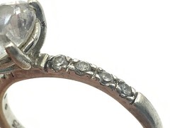 Designer AIA 925 Sterling Silver CZ Solitaire with Accents Ring (Sz. 7.25)