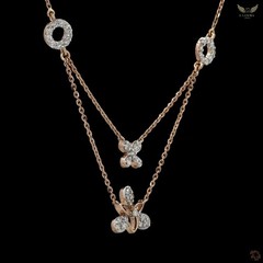 Lab Created Diamond 0.55ct Pendant Necklace Rose Gold Plated Gift