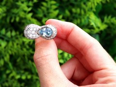 1.36 Ct Aquamarine 0.78 Ct Diamond and 0.50 Ct Ruby 18k Rose Gold Dress Ring