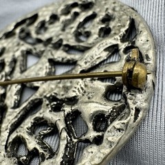 VTG Pewter Celtic Triskellion Design Swirl Brooch Silver Tone 2”