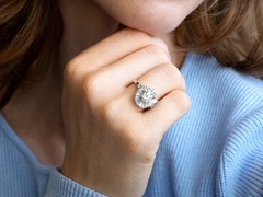 Antique Art Deco 2.48Ct Diamond and 18k White Gold Cocktail Ring Circa 1935