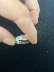 Antique Etched 10KT Gold And Sterling Ring Band Size 7.25