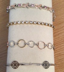 Lot Of 4 Signed Vintage AVON Bracelets Gold/Silver Tone Rhinestones Enamel