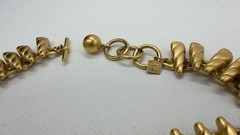 Vintage Anne Klein Necklace Chunky Gold Tone Statement Runway Bold Brushed Matte