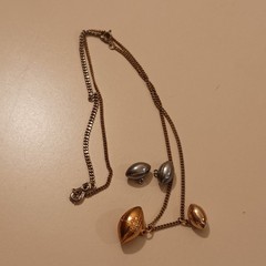 Vintage 3D Football Charm Necklace Gold Silver Tone Sports Jewelry 4 Pendants