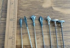 Lot Of 7 Antique Sterling Silver Assorted Hat Stick Pins