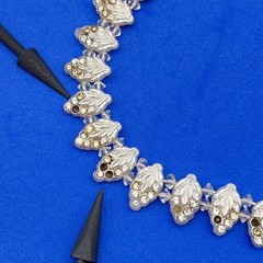 Vintage White Lucite Filigree Necklace Early Plastic Bridal Wedding AS IS
