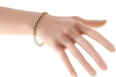 Vintage STS 4.00ct Bezel Set 32 Bright Medium Blue Tanzanite Bracelet 7 In Chain