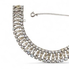 Vintage B David Rhinestone Bracelet Diamante Crystal Prong Set 7in