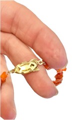 Vintage Coral Nugget Necklace Strand Salmon Goldtone 20” Long Boho chic