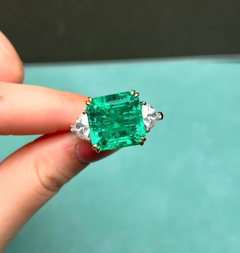 5.50 Ct Natural Emerald Art Deco Vintage Wedding Ring 925 Sterling Silver