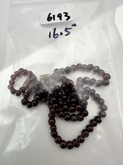 Vintage Garnet Nugget Bead Necklace 16.5”