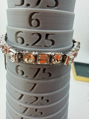 Vintage Bracelet Trifari Tennis Rhinestone Chain Silvertone 6.5 in PJ