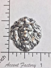 45054 – 2 Pc. Medium Lion Head Jewelry Finding Matte Silver Oxidized