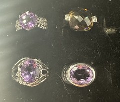 48 Vintage Rings Resellers Mixed Lot-amethyst,citrine ,CZ, Agate, 925 Silver