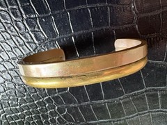 Vintage Copper Brass Cuff Bracelet Unisex Two-Tone Signed Estate Find READ SIZE